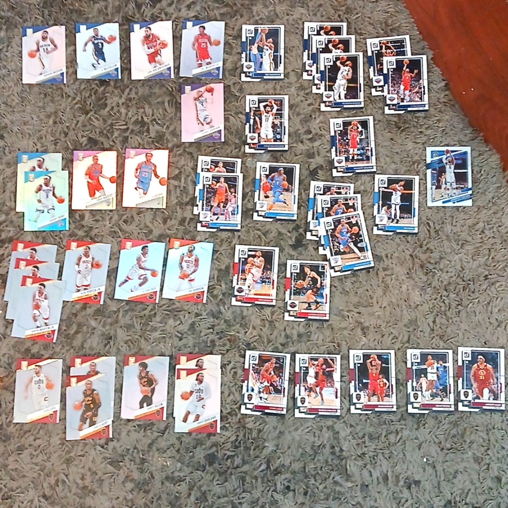 Small Nba Trading Card Lot Pelicans, Thunder, Rockets And Cavaliers